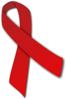 Red awareness ribbon, the symbol of the Sickle Cell Awards